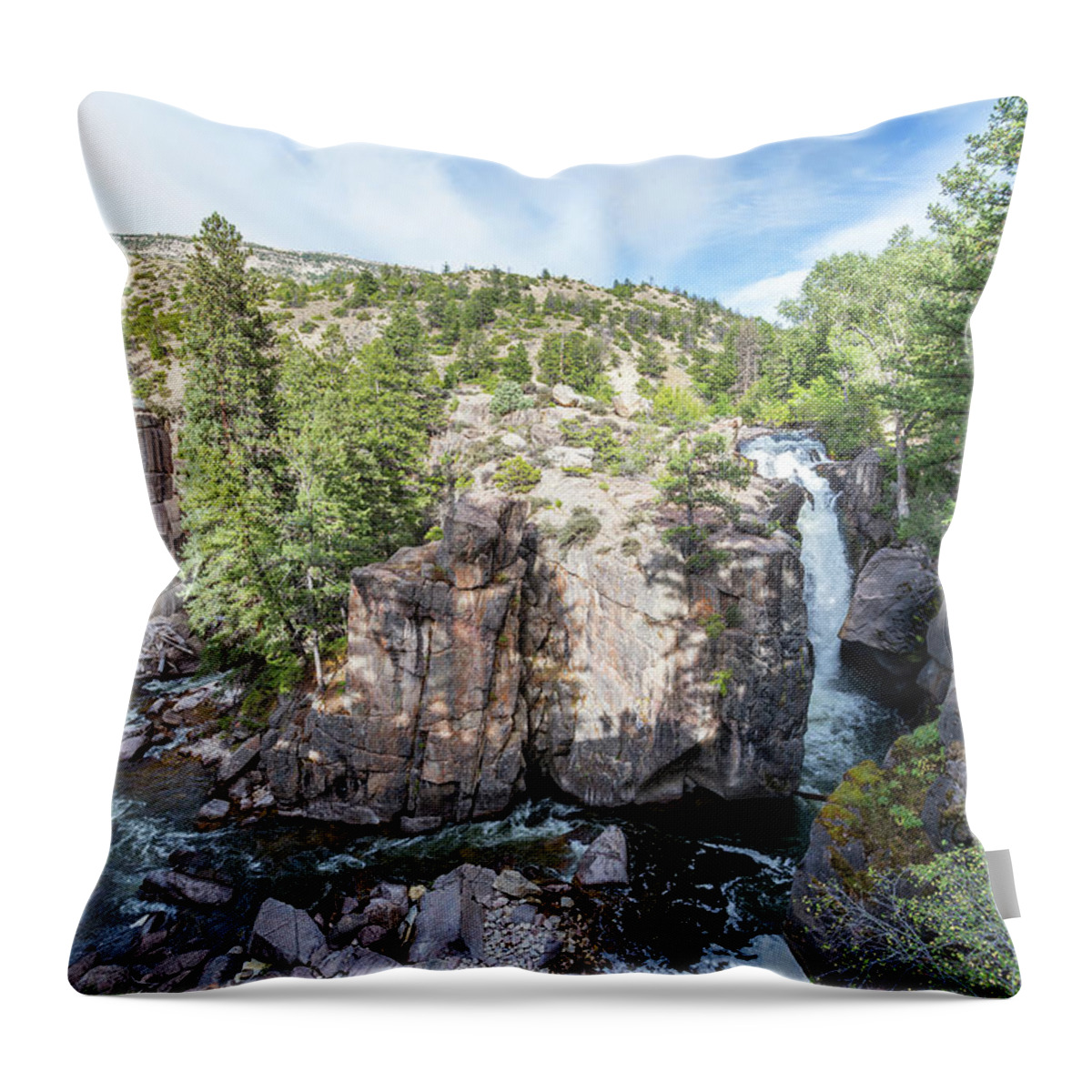 Wyoming Throw Pillow featuring the photograph Shell Falls and Canyon by Jess Kraft