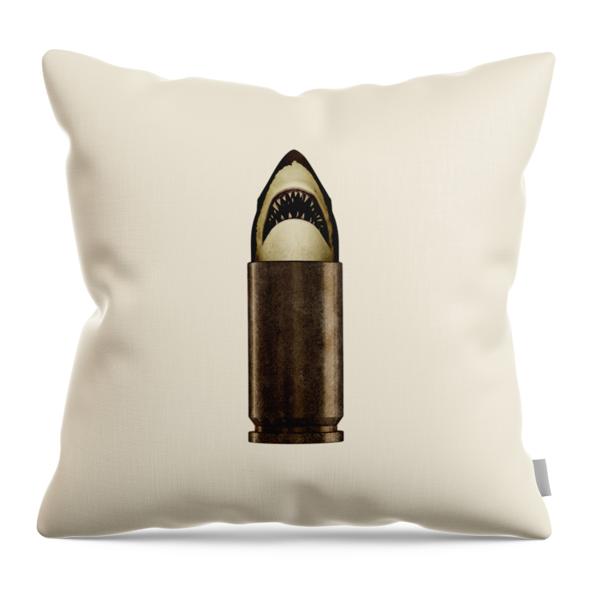 #faatoppicks Throw Pillow featuring the digital art Shell Shark by Nicholas Ely