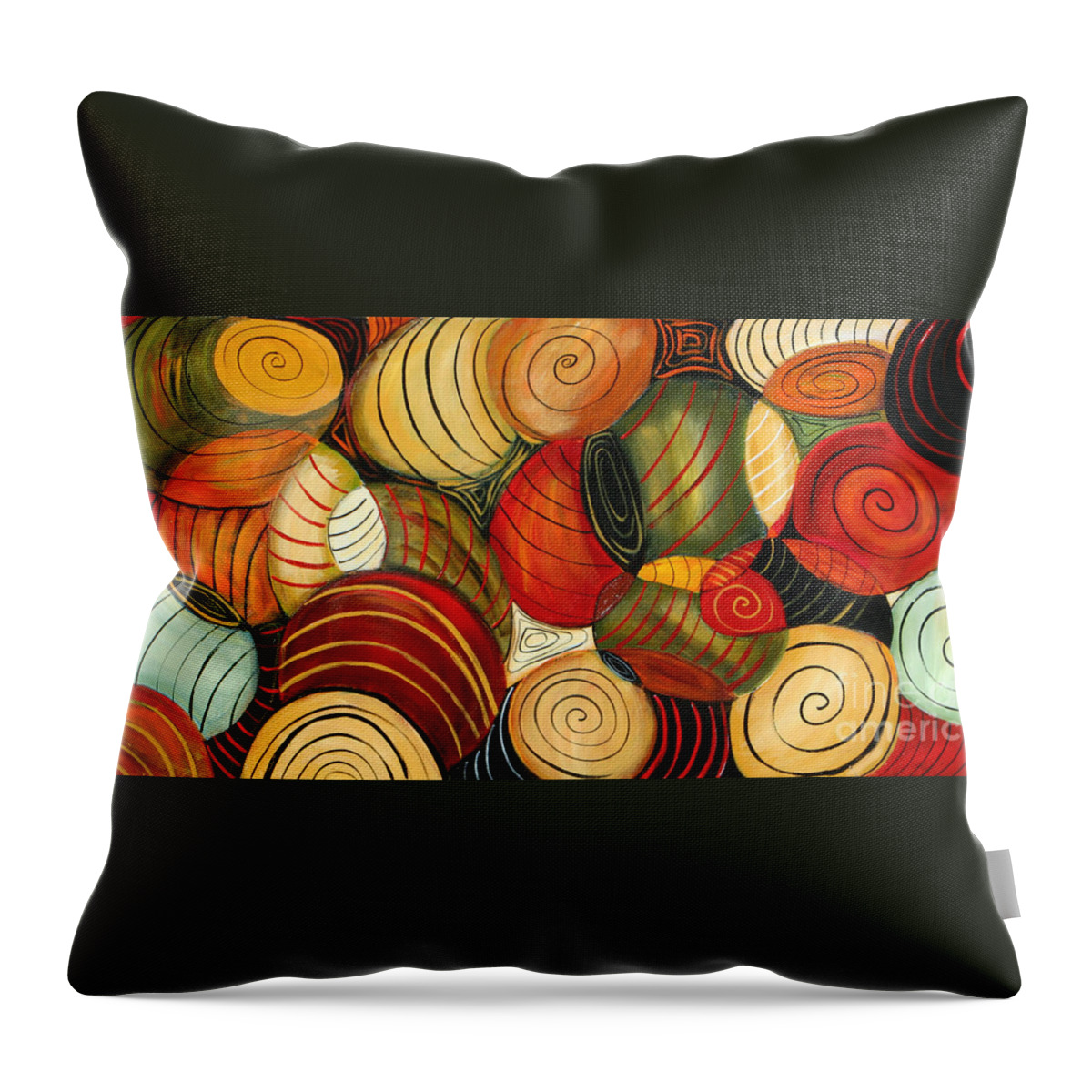 Happy Throw Pillow featuring the painting Shells by Lauren Marems