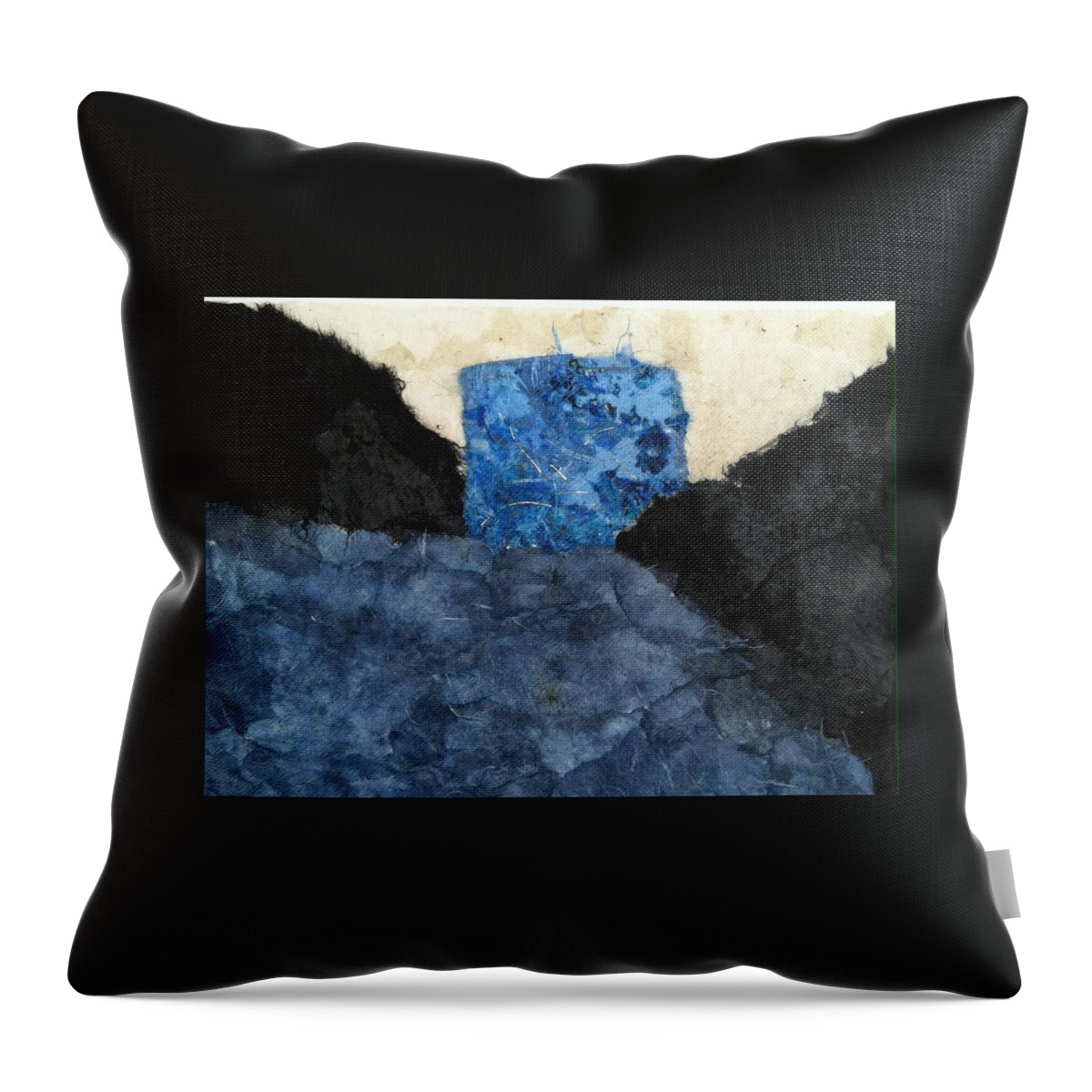Torn Paper Collage Throw Pillow featuring the mixed media Shelter #2 by Elizabeth Bogard