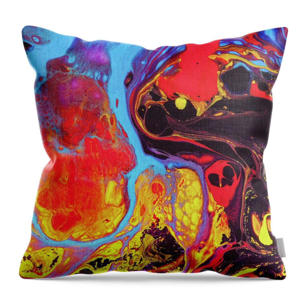 Art Throw Pillow featuring the painting Shelter From The Storm - Colorful Modern Art Painting by Modern Abstract