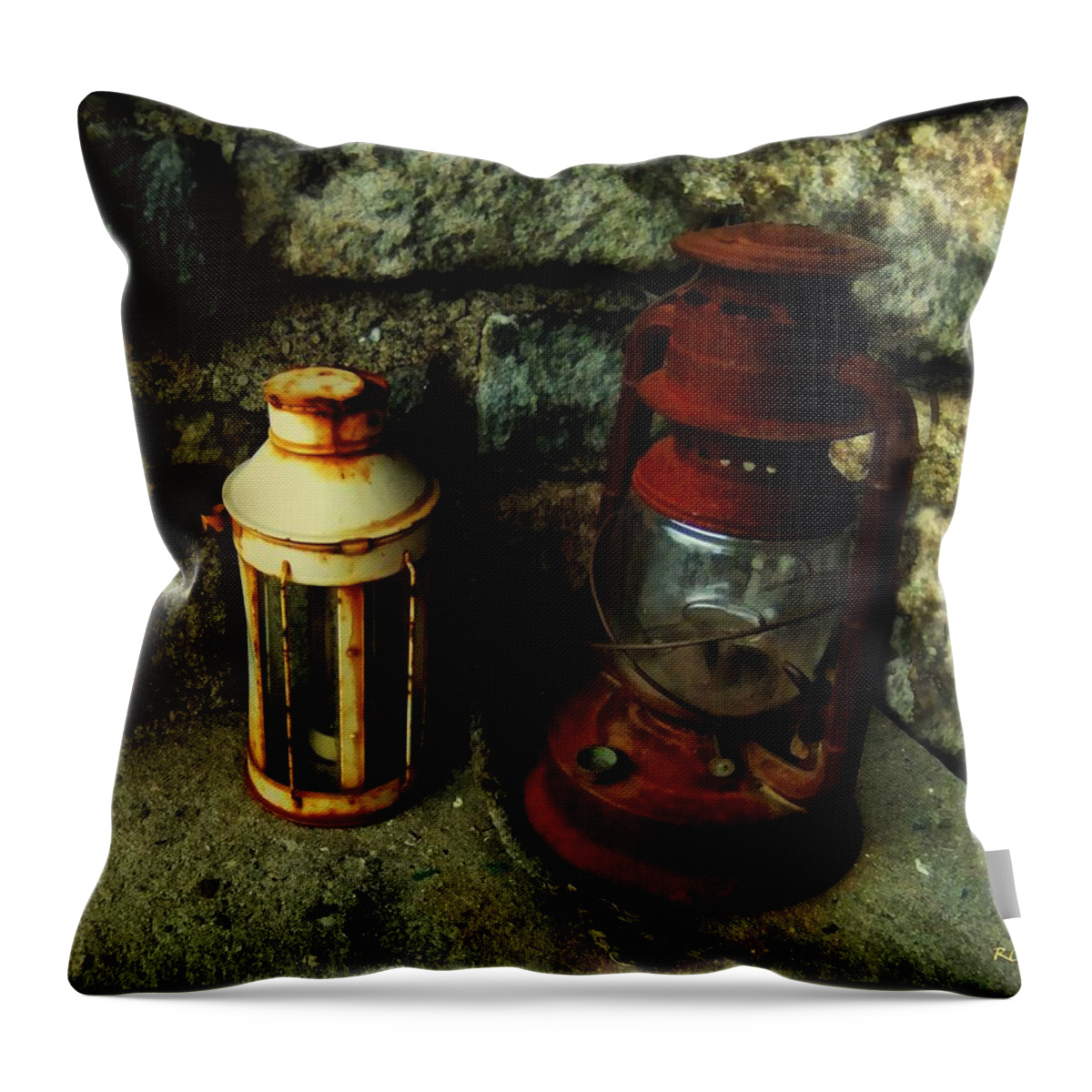 Lanterns Throw Pillow featuring the painting Shine a Light by RC DeWinter