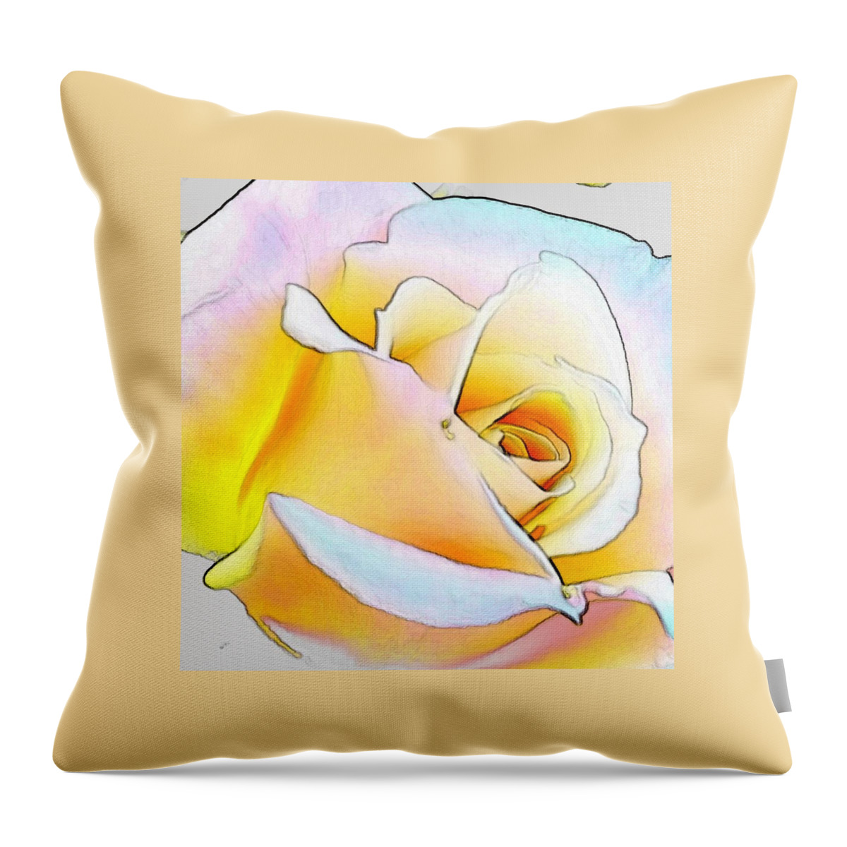 Flower Throw Pillow featuring the digital art Shine by Kumiko Izumi