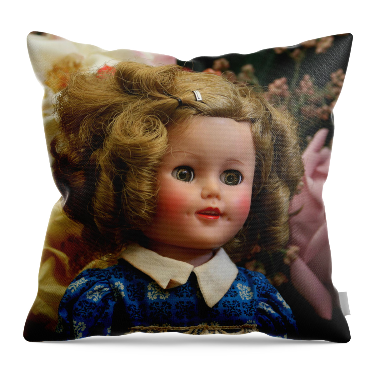 Doll Throw Pillow featuring the photograph Shirley Temple Doll by Marna Edwards Flavell