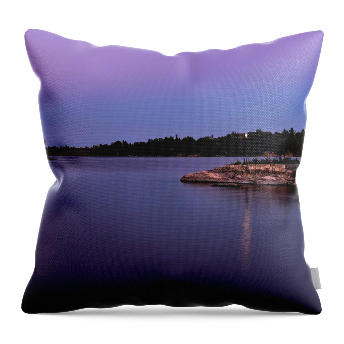 St Lawrence Seaway Throw Pillow featuring the photograph Shoal Light by Tom Singleton
