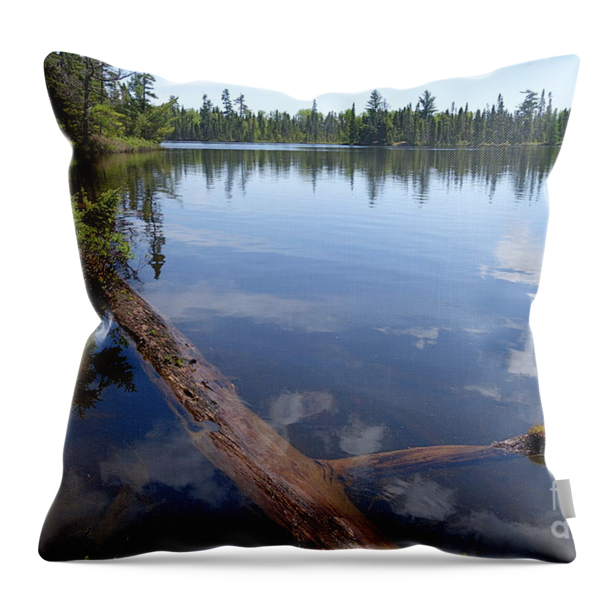 Northern Minnesota Lake Throw Pillow featuring the photograph Shoe Lake by Sandra Updyke