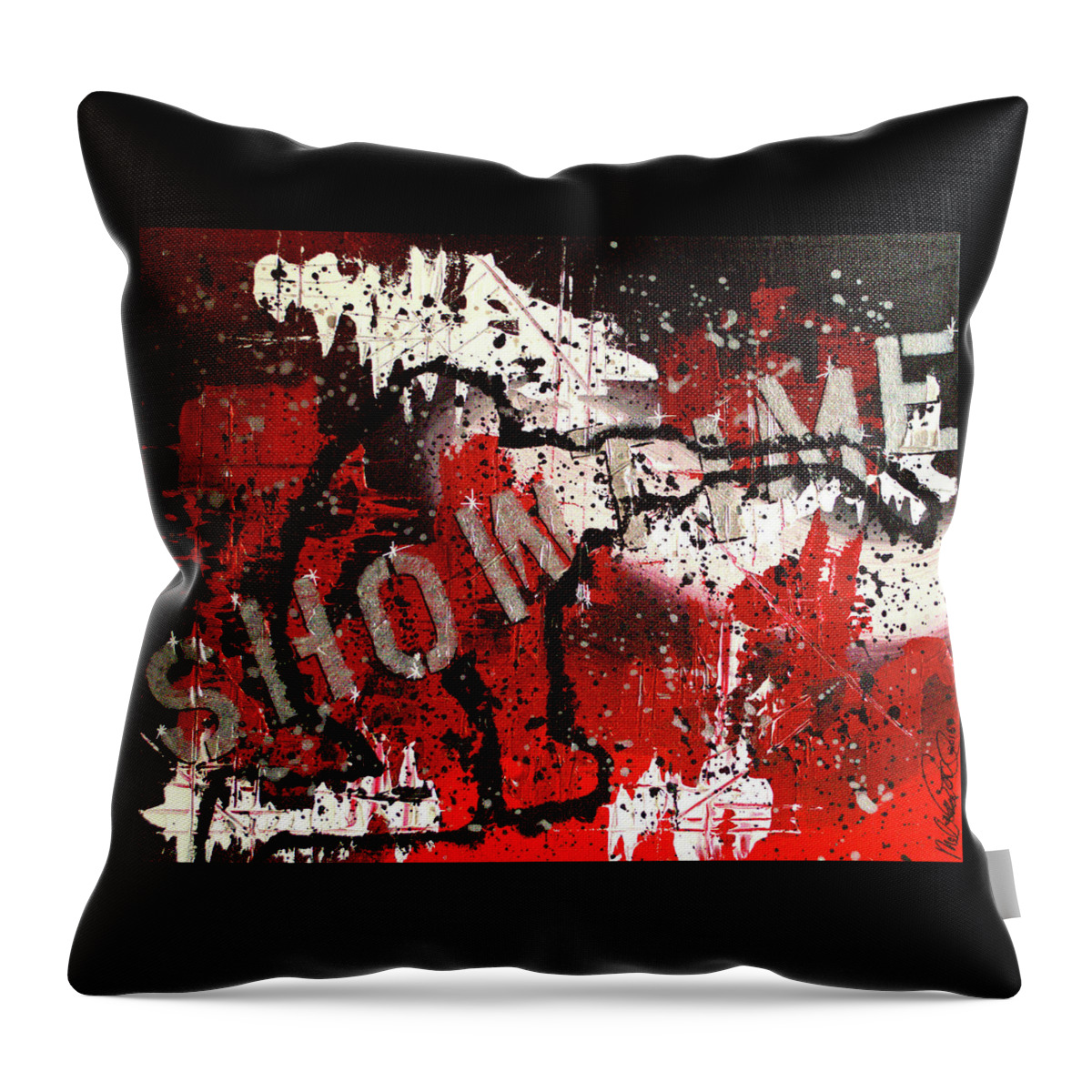 Acrylic Throw Pillow featuring the painting Showtime at the Madhouse by Melissa Jacobsen