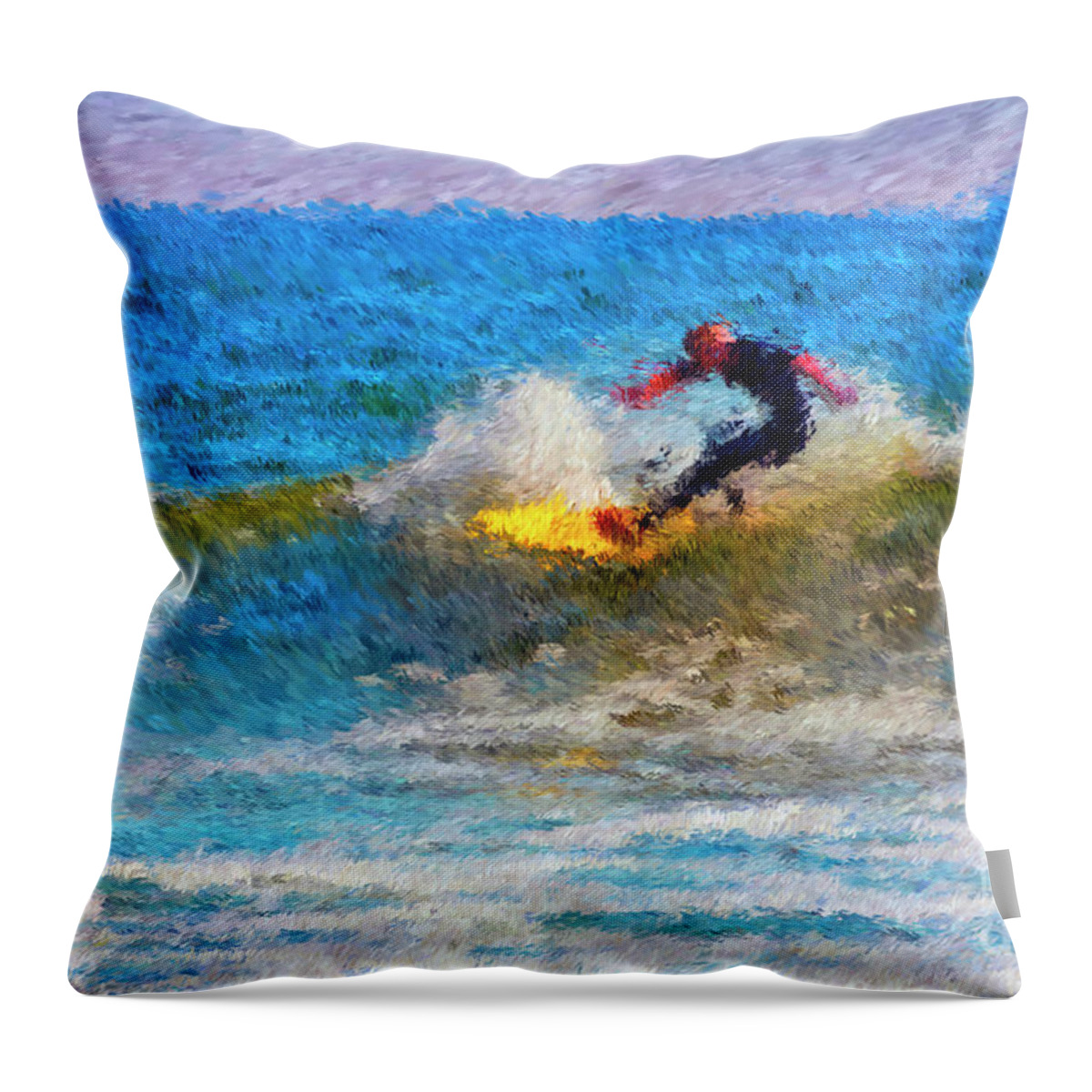 Surf Throw Pillow featuring the digital art Shreddin' by Scott Evers