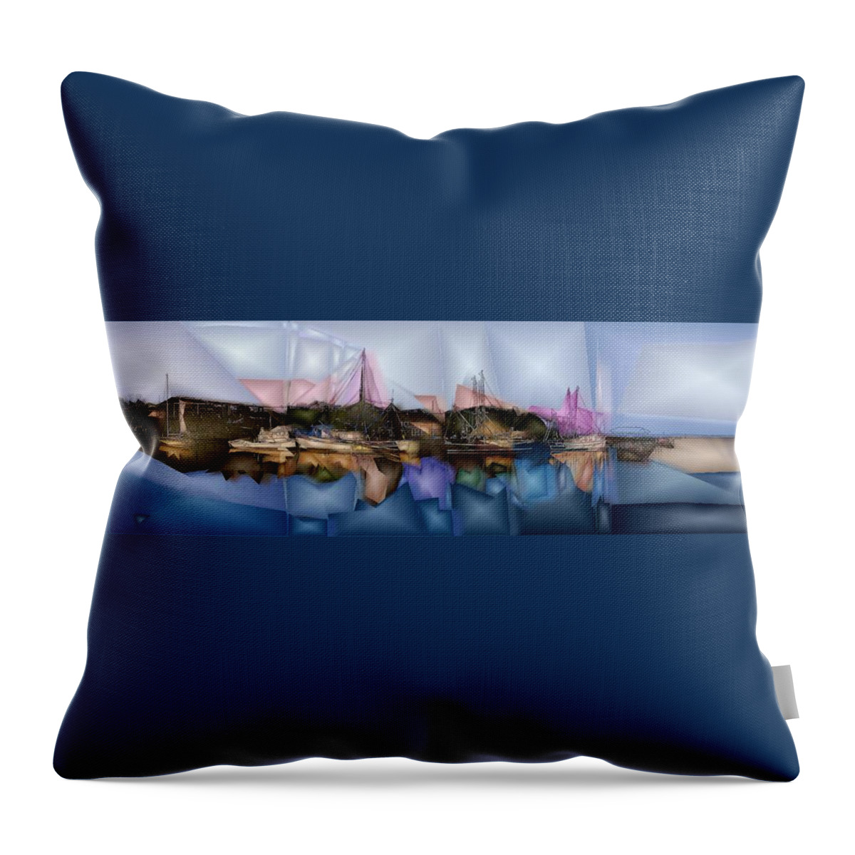 Art Throw Pillow featuring the digital art Shremp Creek Fishing by Jon Glaser