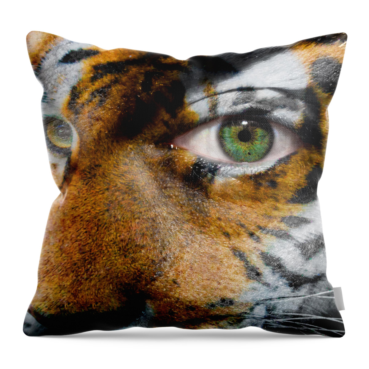 siberian Tiger Throw Pillow featuring the photograph Siberian Man by Semmick Photo