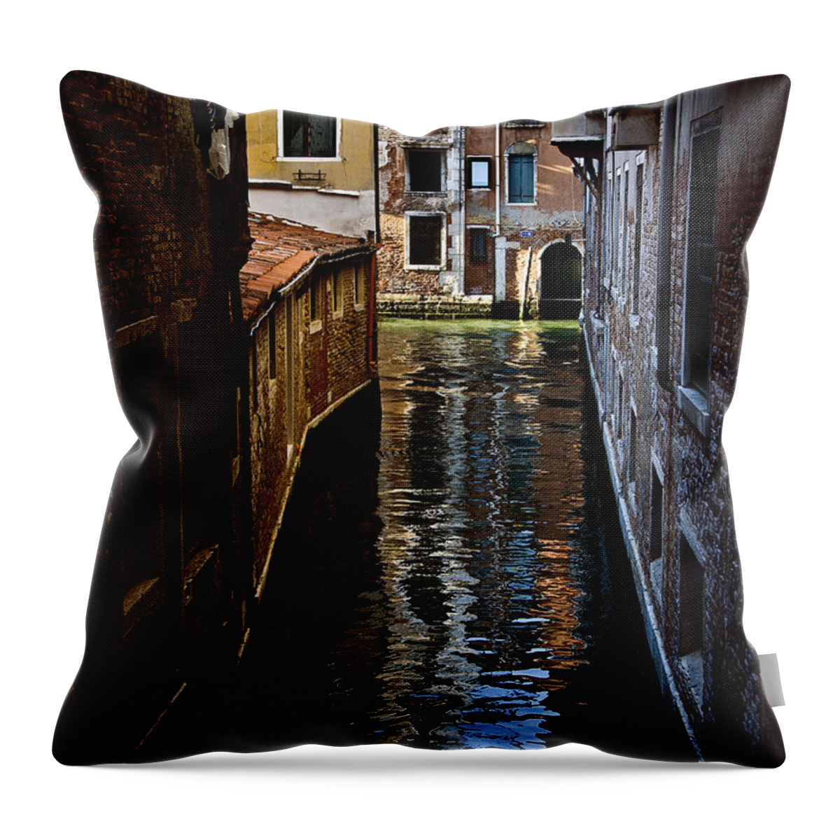Venice Throw Pillow featuring the photograph Side Canal by Harry Spitz