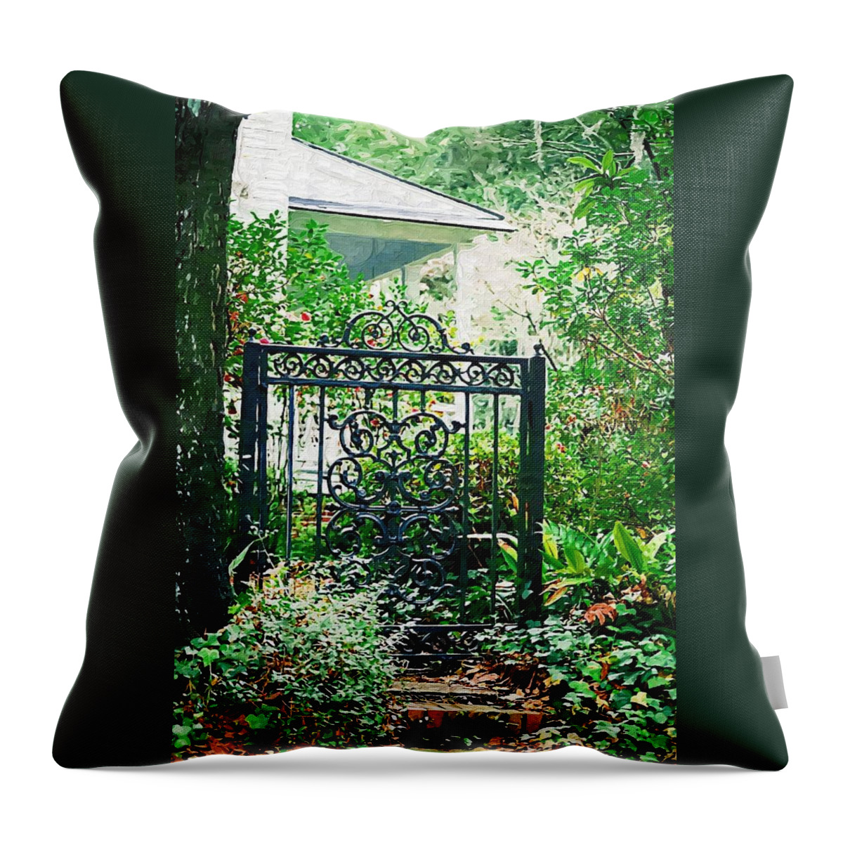 Gate Throw Pillow featuring the photograph Side Gate by Donna Bentley