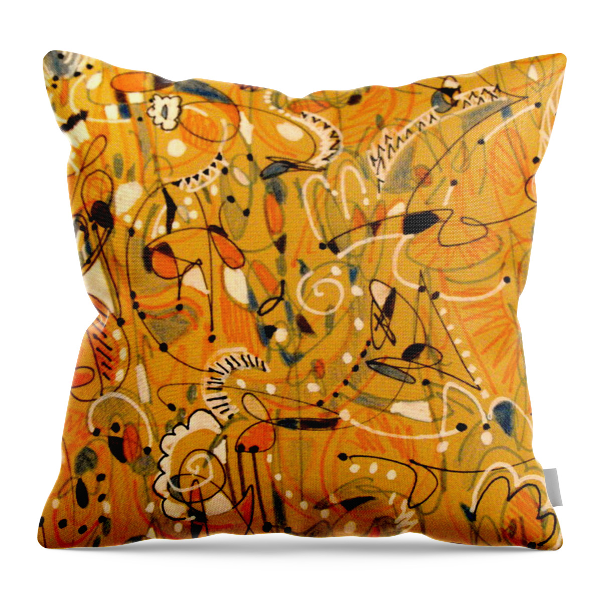 Abstract Geometrical Painting Throw Pillow featuring the painting Signs Written in Big Print by Nancy Kane Chapman