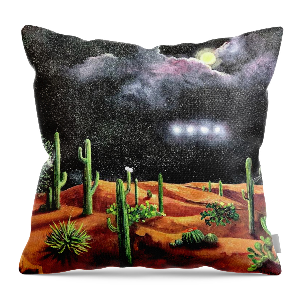 Unknown Throw Pillow featuring the painting Silence by Rand Burns