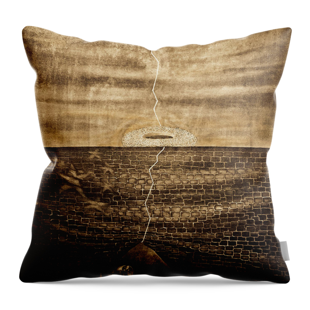 Surrealism Throw Pillow featuring the photograph Silent Echo Beige by Fei A