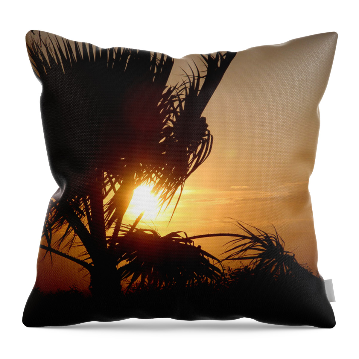 Sunset Throw Pillow featuring the digital art Silhouette Sunset by Sarah Vernon