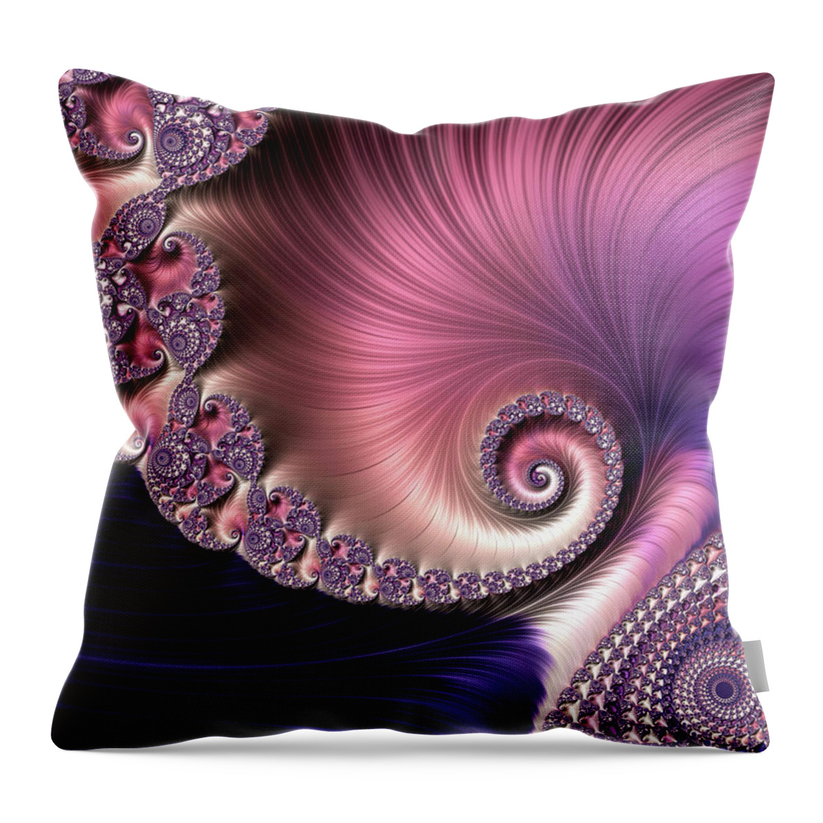 Fractal Throw Pillow featuring the digital art Silk by Susan Maxwell Schmidt