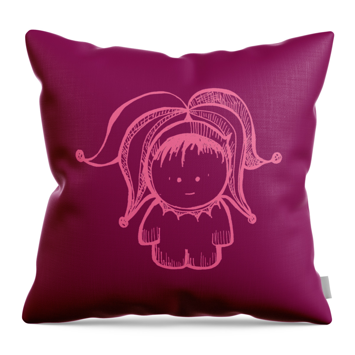 Sleepypants Throw Pillow featuring the drawing Sillypants by Unhinged Artistry