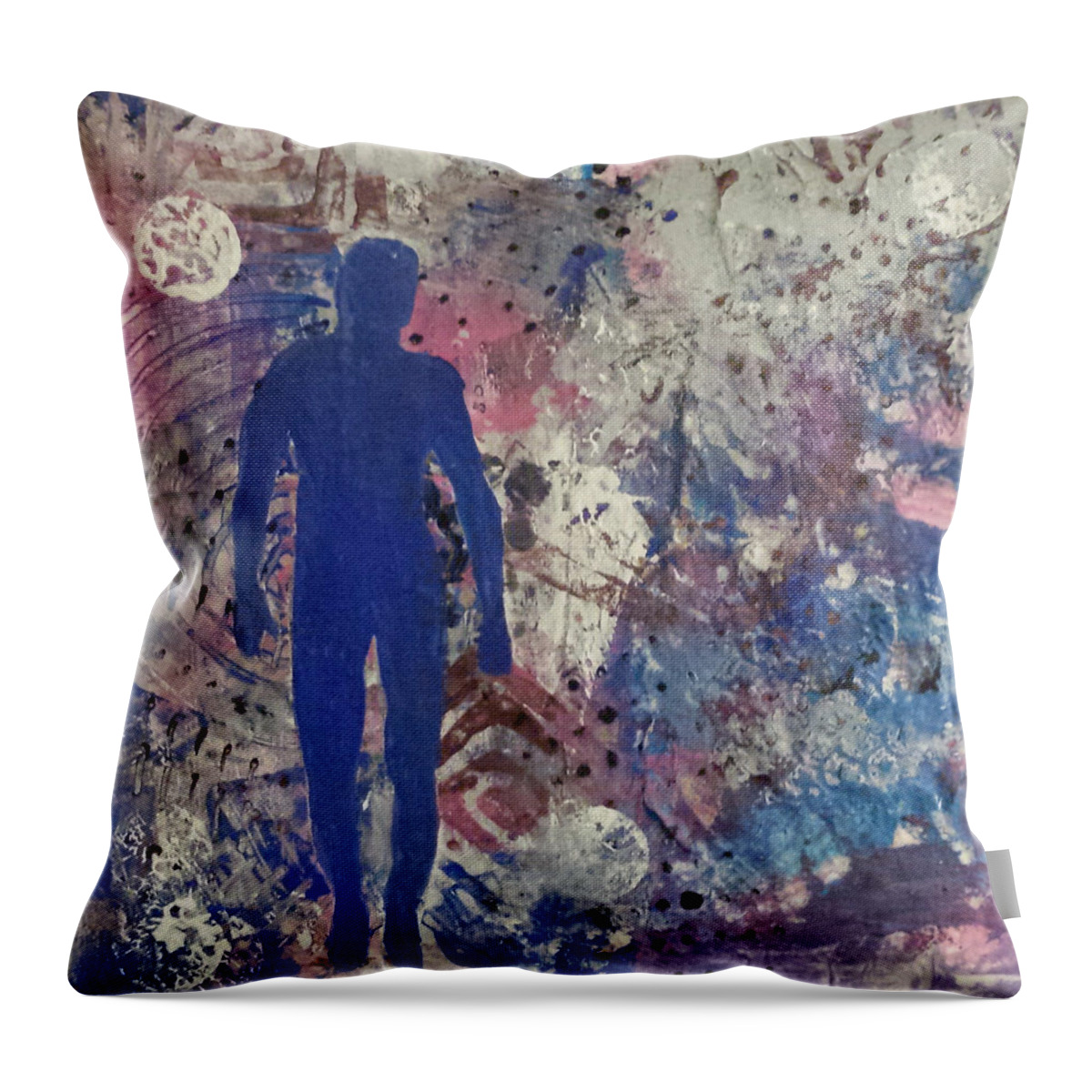 Abstract Throw Pillow featuring the painting Silouette 2 by Elise Boam