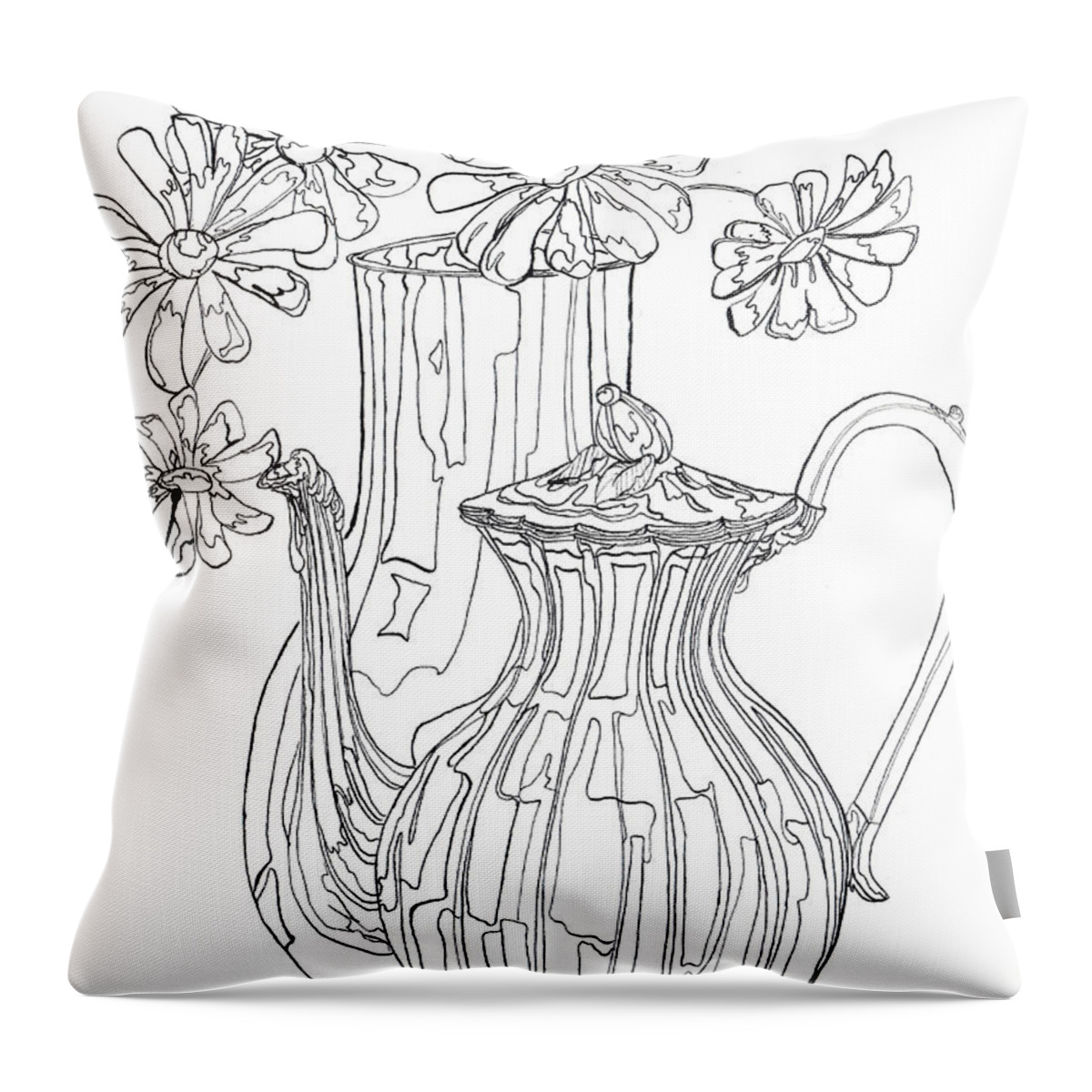 Ink Throw Pillow featuring the painting Silver legacy by Anita Thomas