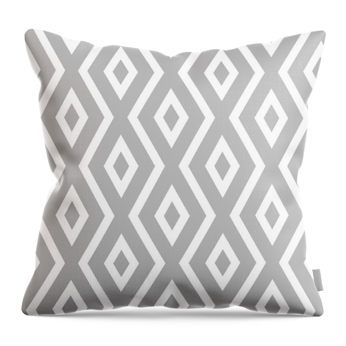 Silver Throw Pillow featuring the mixed media Silver Pattern by Christina Rollo