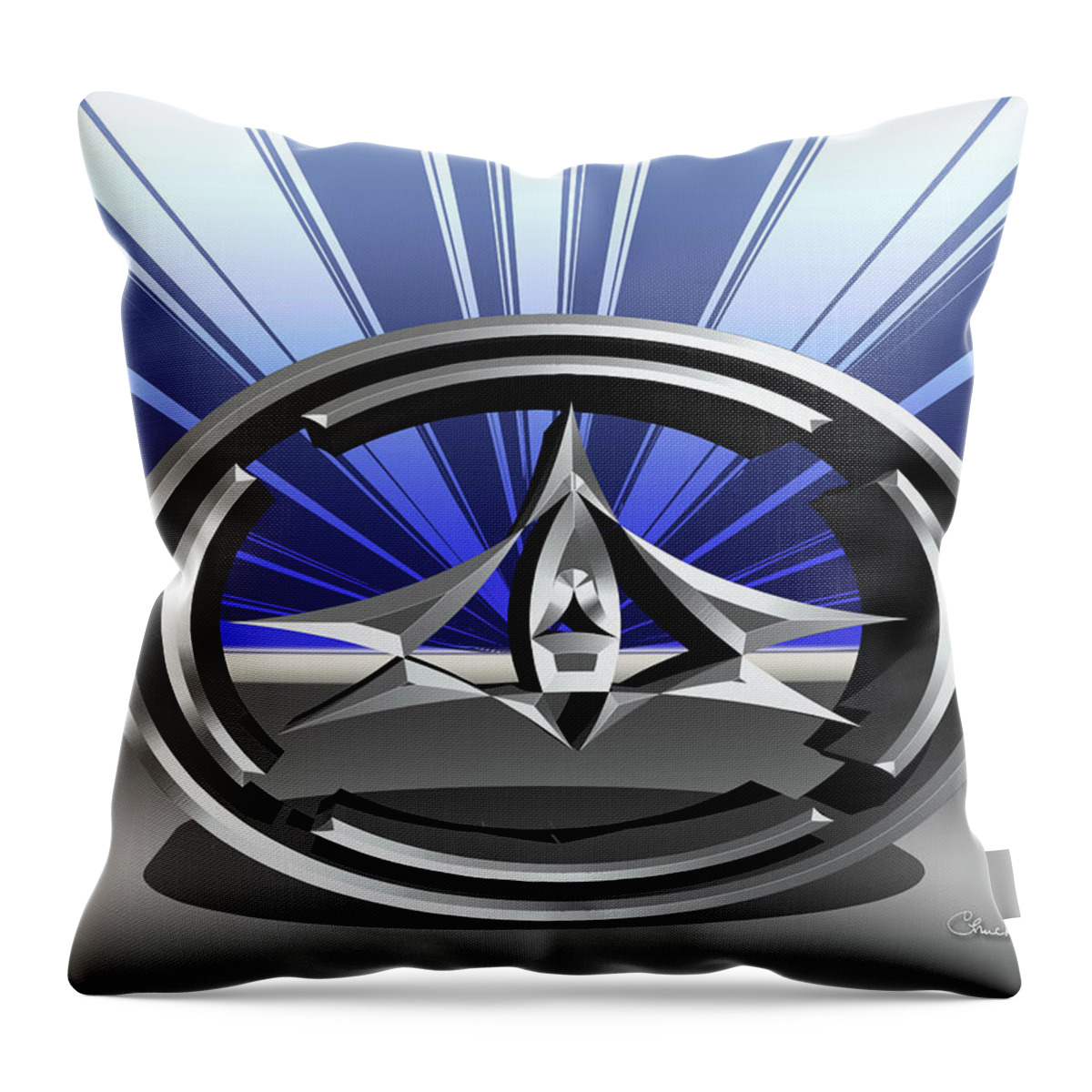 Silver Throw Pillow featuring the digital art Silver Sculpture 4 by Chuck Staley