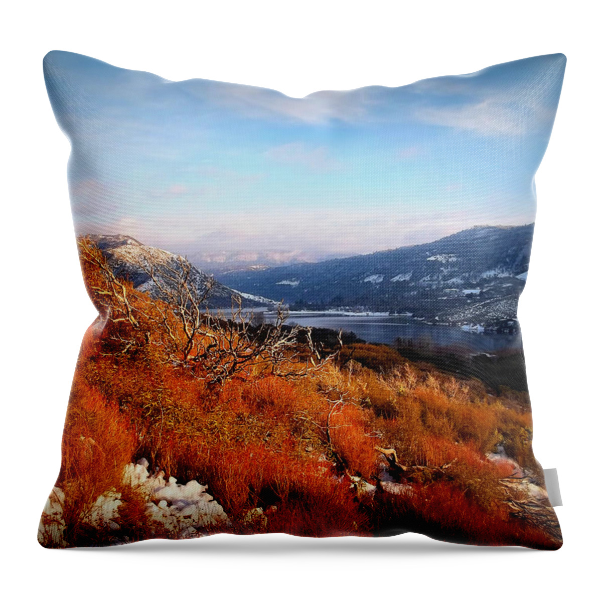 Silverwood Lake Throw Pillow featuring the photograph Silverwood Lake - California by Glenn McCarthy Art and Photography