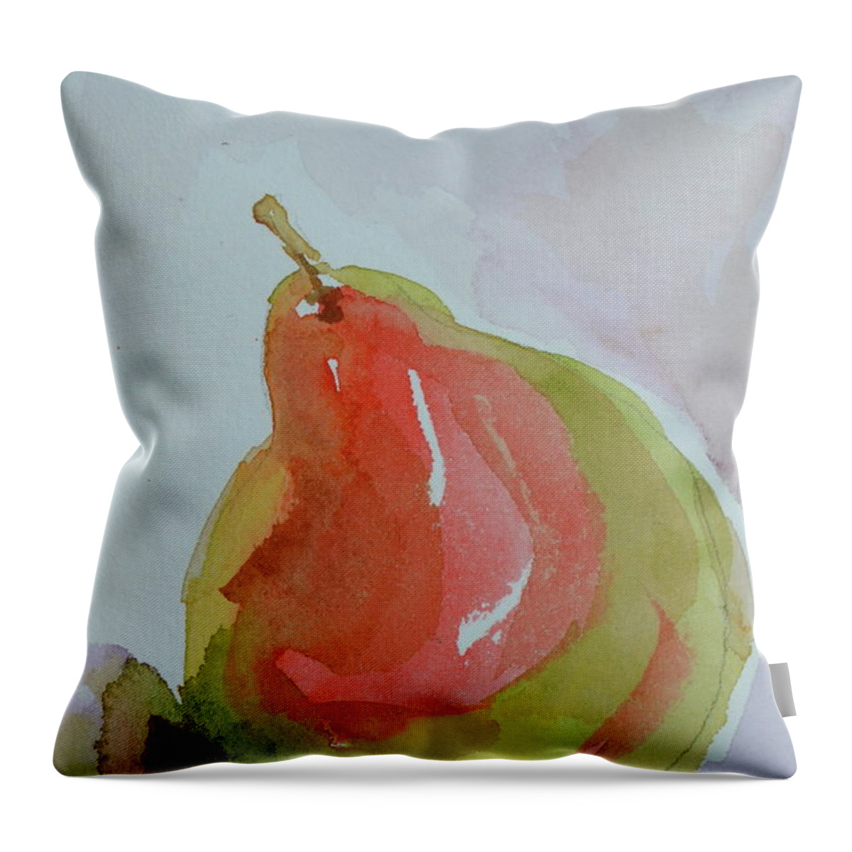 Pear Throw Pillow featuring the painting Simple Pear by Beverley Harper Tinsley