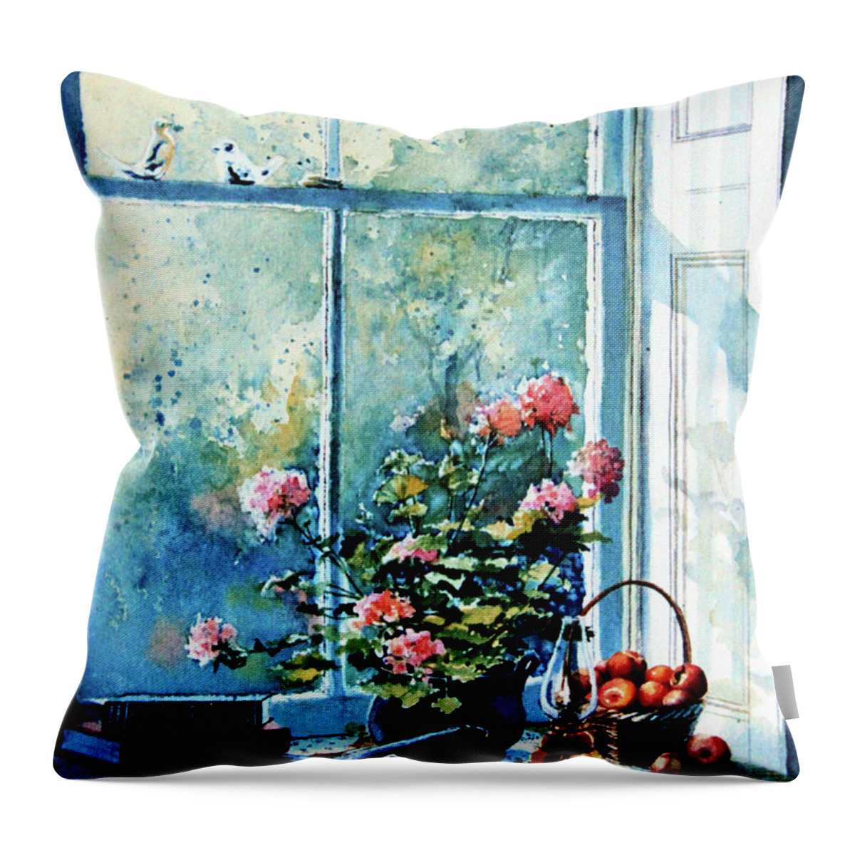 Still Life Throw Pillow featuring the painting Simple Pleasures by Hanne Lore Koehler
