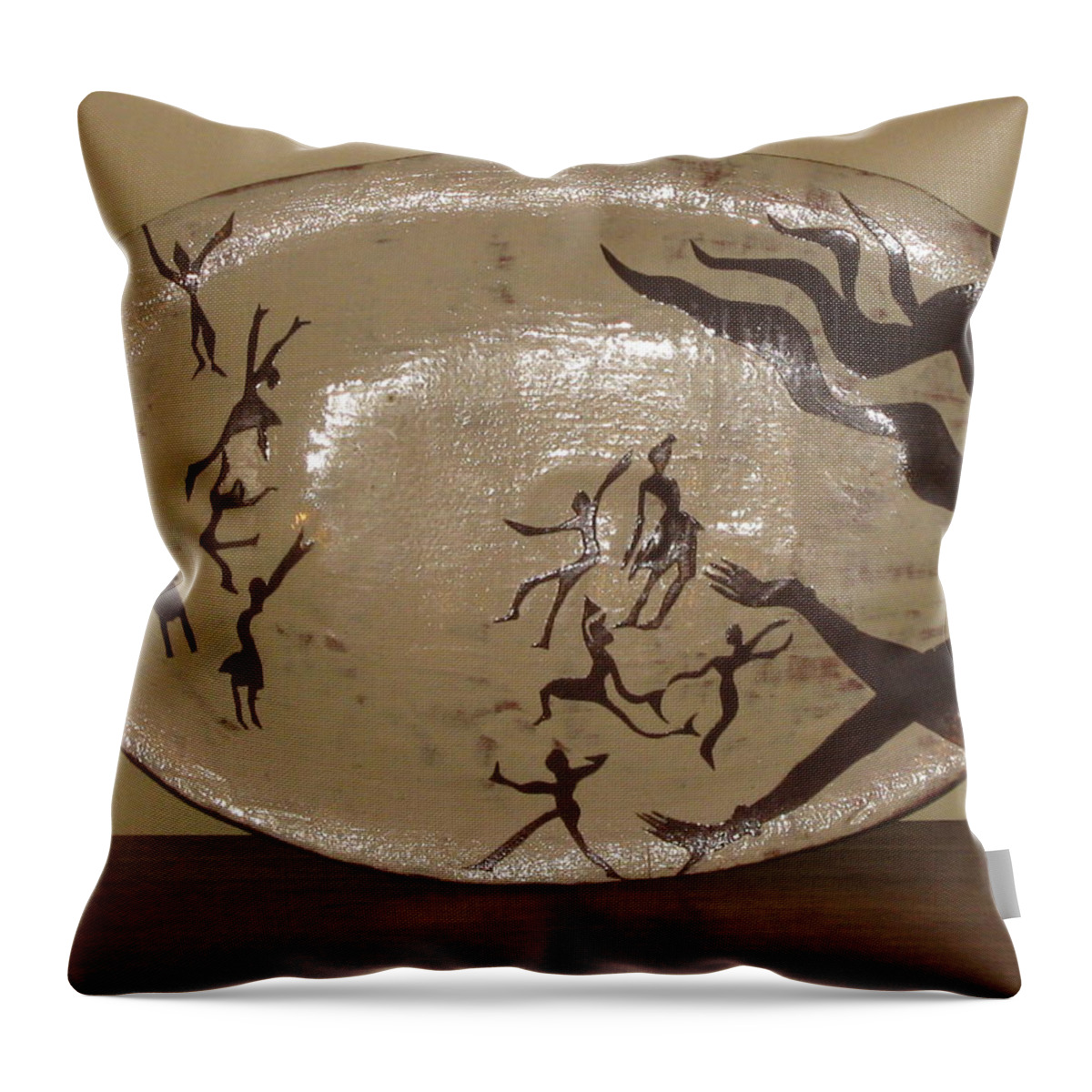 Jesus Throw Pillow featuring the ceramic art Simply dance by Gloria Ssali