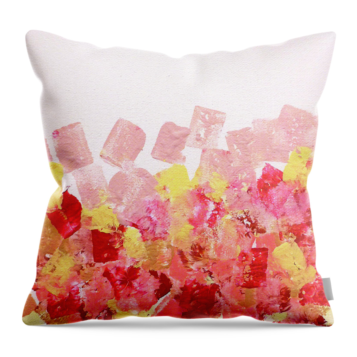 Pink Minimal Throw Pillow featuring the painting Simply Soft by Jilian Cramb - AMothersFineArt