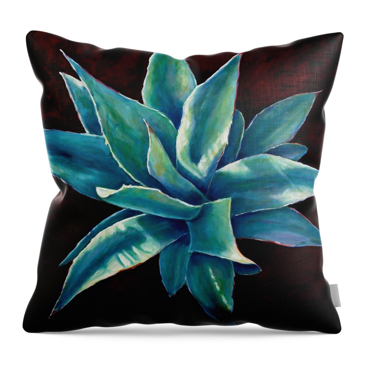 Agave Throw Pillow featuring the painting Simply Succulent by Shannon Grissom