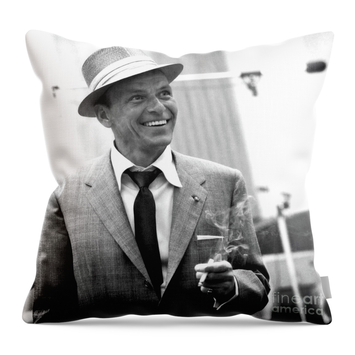 Sinatra Throw Pillow featuring the photograph Sinatra in Rehearsals by Doc Braham