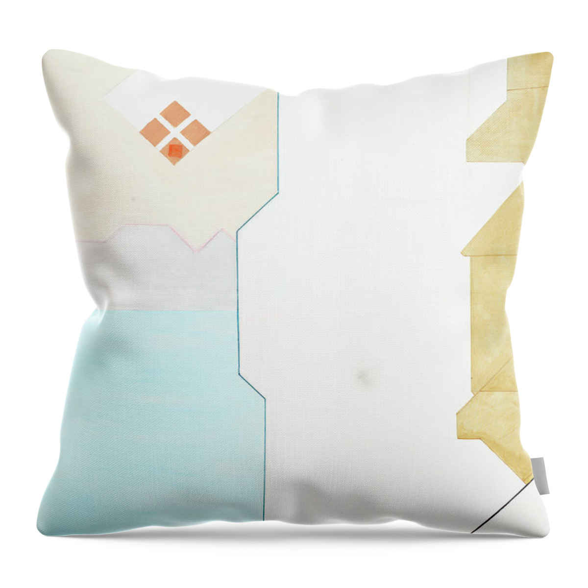 Abstract Throw Pillow featuring the painting Sinfonia della Cena Comunione - Part 1 by Willy Wiedmann