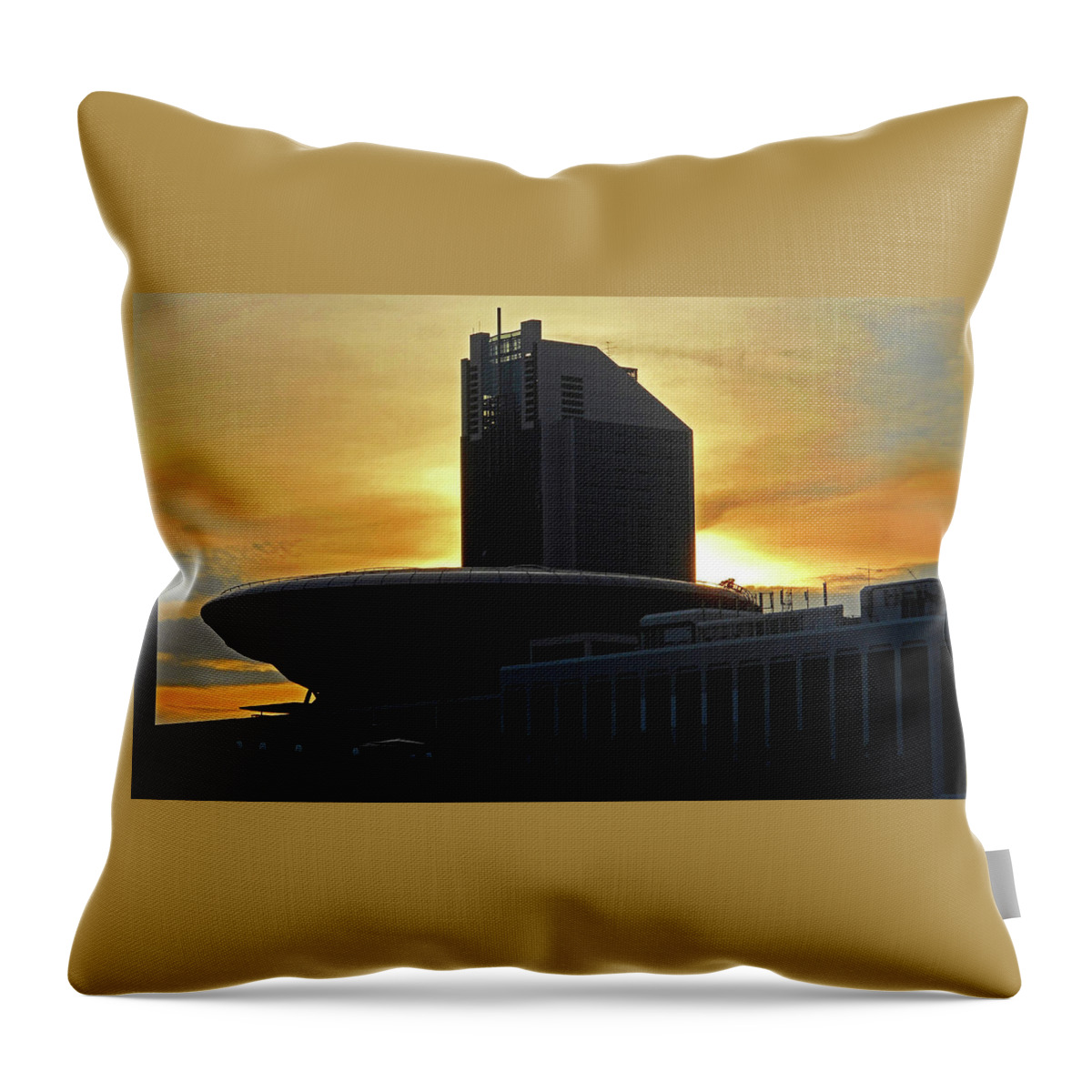 Singapore Throw Pillow featuring the photograph Singapore Sunset by Ron Kandt