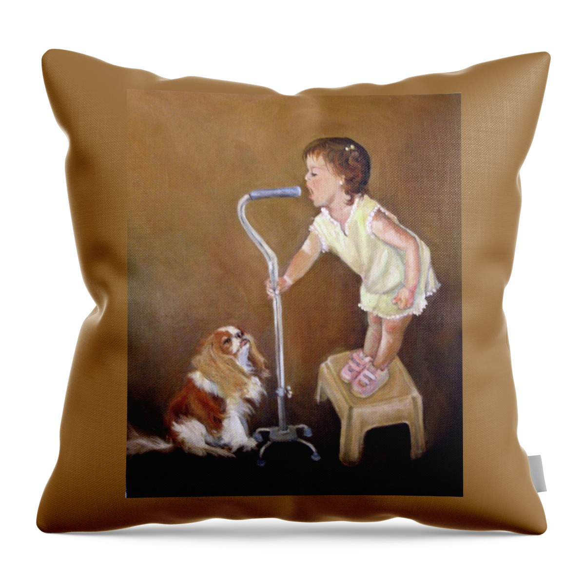 Nature Throw Pillow featuring the painting Singin in the Cane part two by Donna Tucker