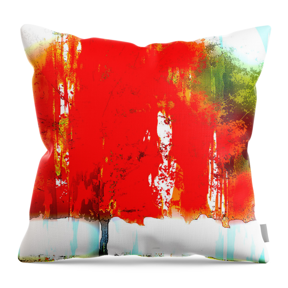 Landscape Throw Pillow featuring the photograph Single Red Head by Julie Lueders 