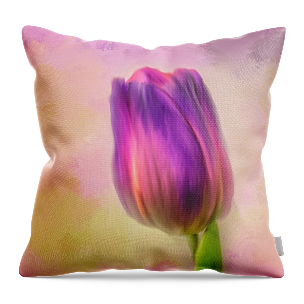 Pink Tulip Throw Pillow featuring the photograph Single Tulip by Mary Timman