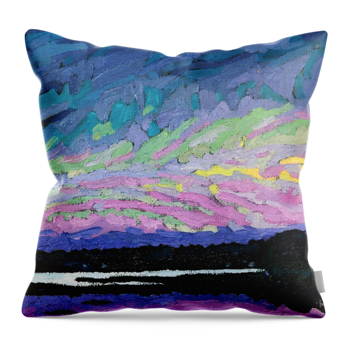 1774 Throw Pillow featuring the painting Singleton May Sunset by Phil Chadwick
