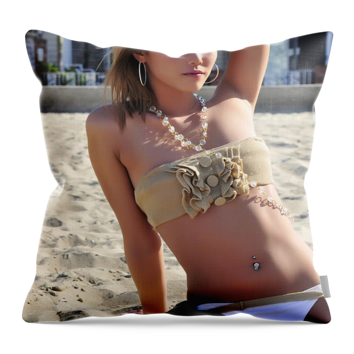 Glamour Photographs Throw Pillow featuring the photograph Sinister by Robert WK Clark