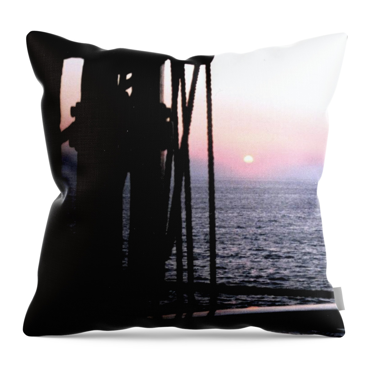 Ship Throw Pillow featuring the photograph Sinking Sun by Ian MacDonald