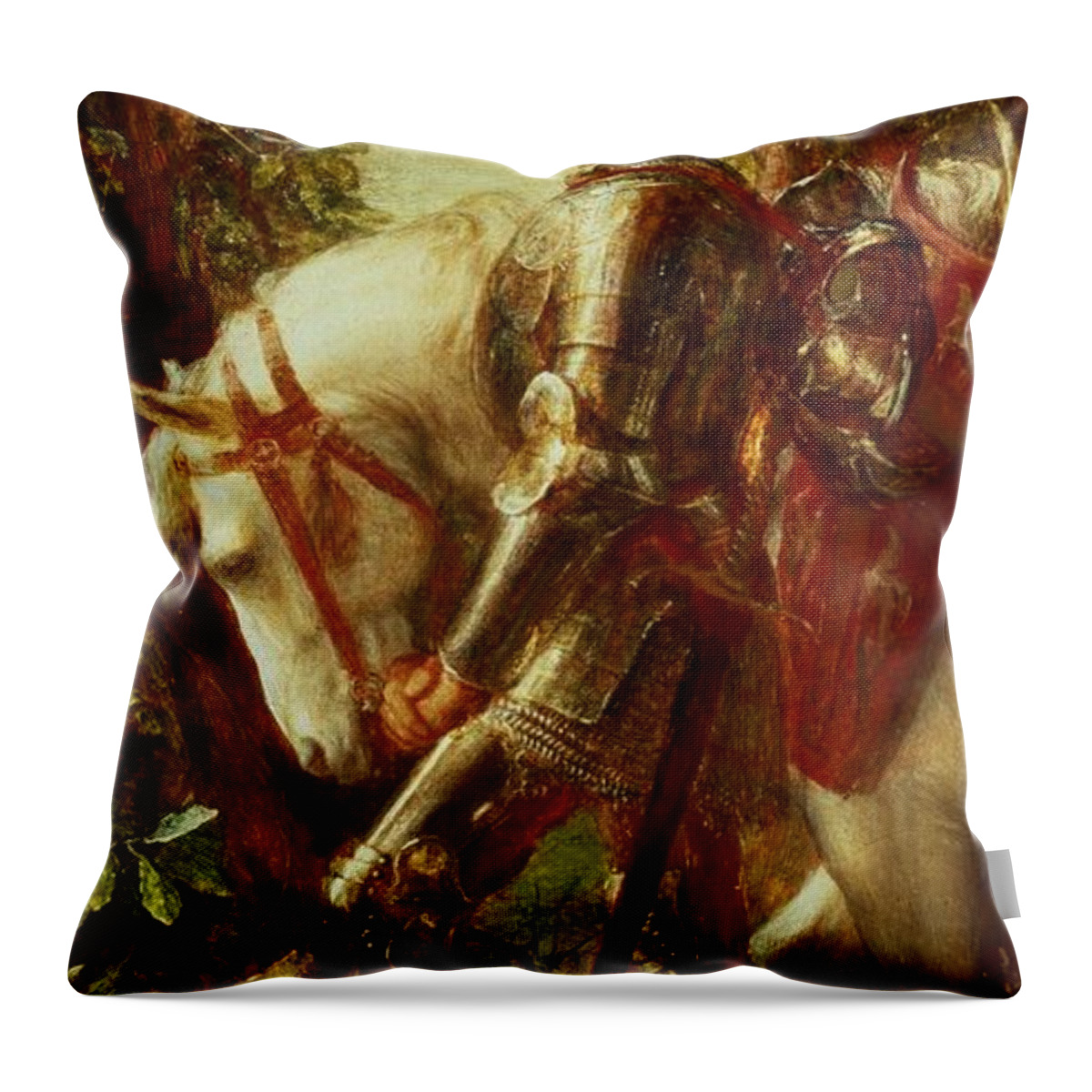 Arthur Throw Pillow featuring the painting Sir Galahad by George Frederic Watts
