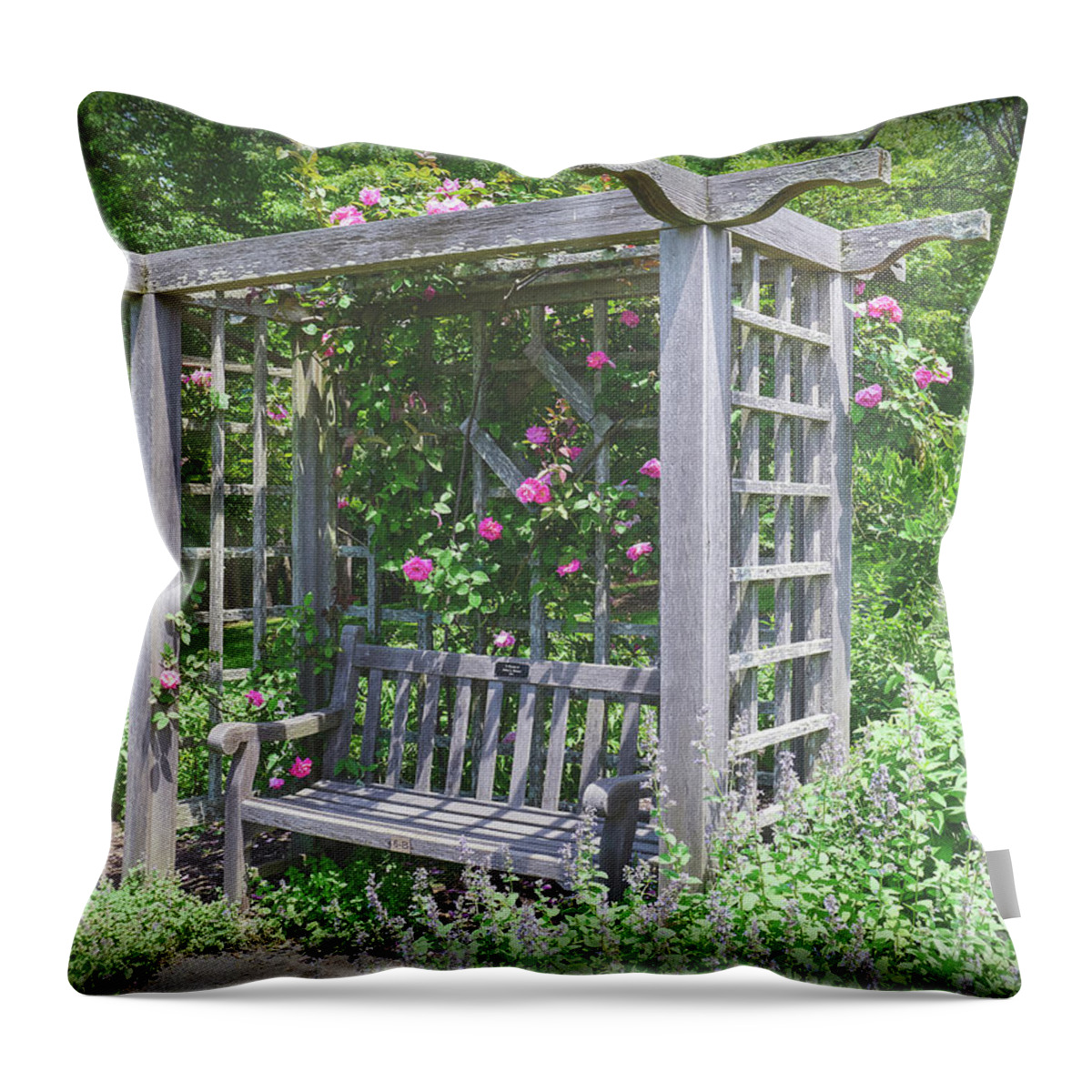Flowers Throw Pillow featuring the photograph Sit Awhile by Scott and Dixie Wiley