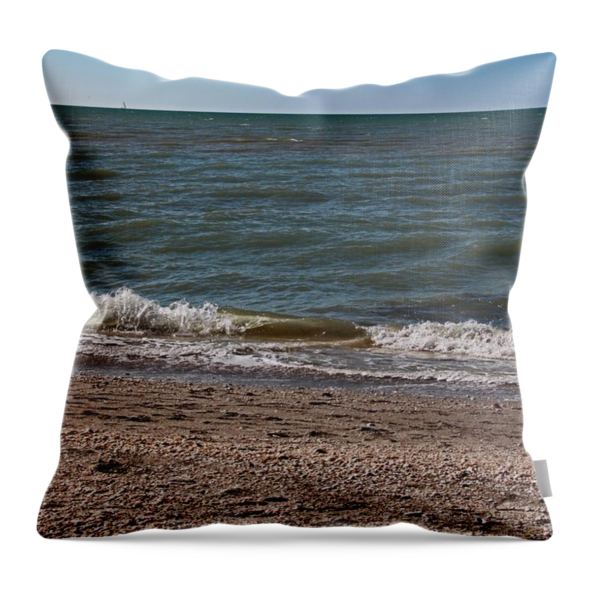 Wave Throw Pillow featuring the photograph Sitting Seaside by Michiale Schneider