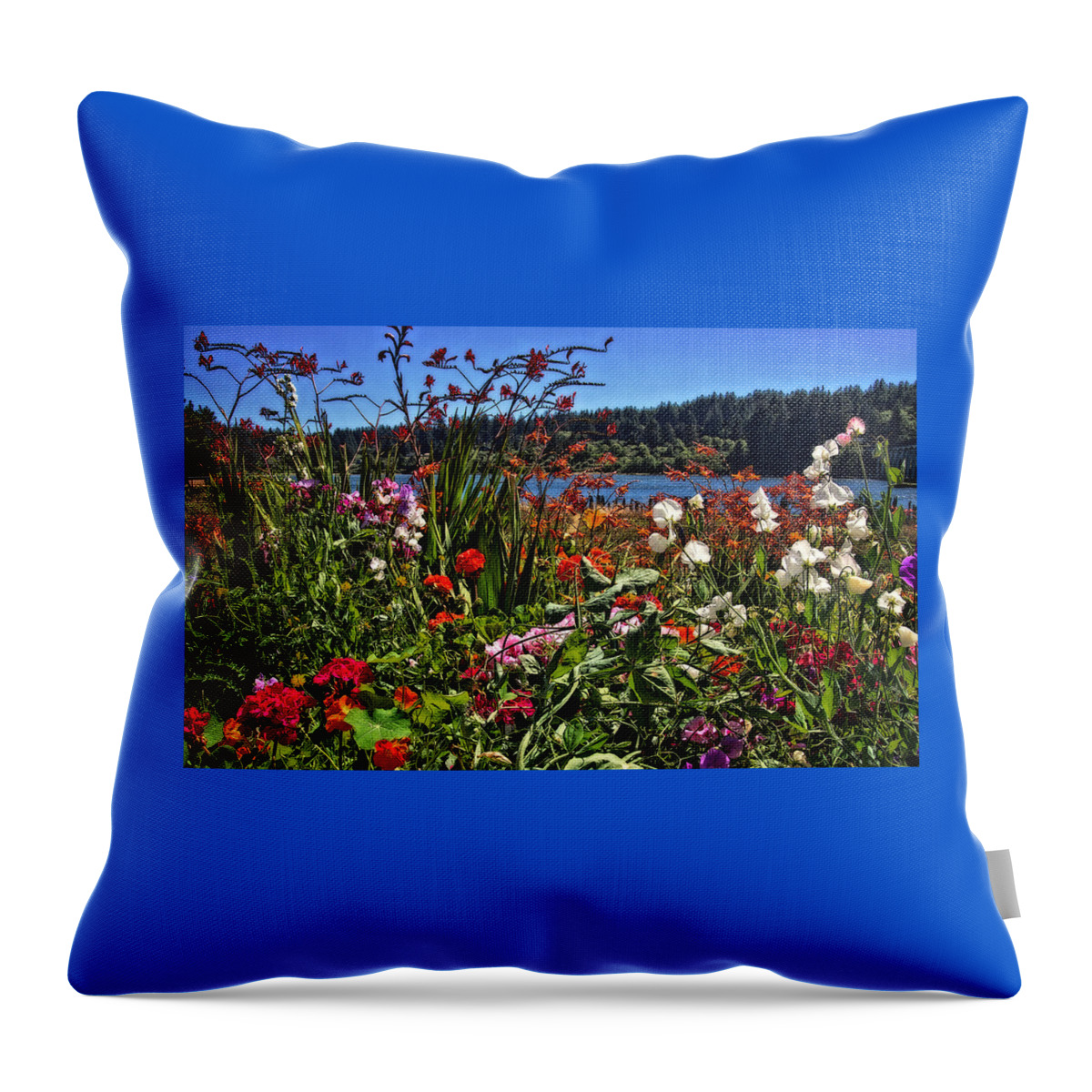Hdr Throw Pillow featuring the photograph Siuslaw River Floral by Thom Zehrfeld