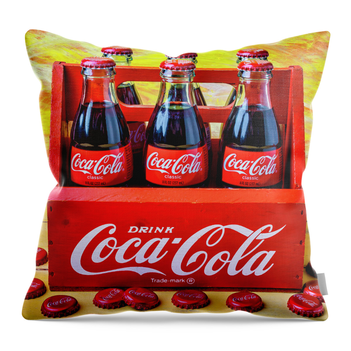 Six Throw Pillow featuring the photograph Six Pack Of Cokes by Garry Gay