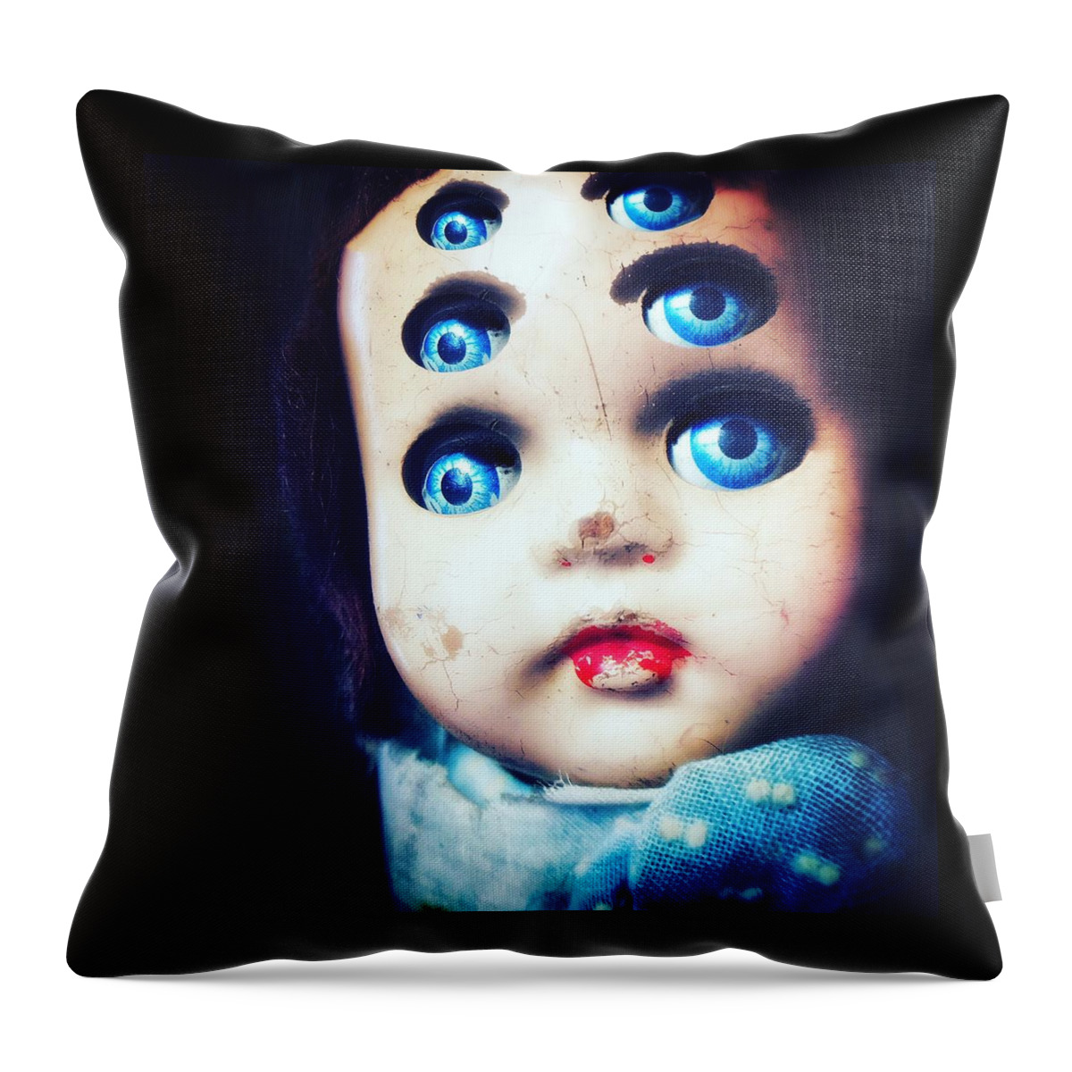 Vintage Throw Pillow featuring the photograph Six by Subject Dolly
