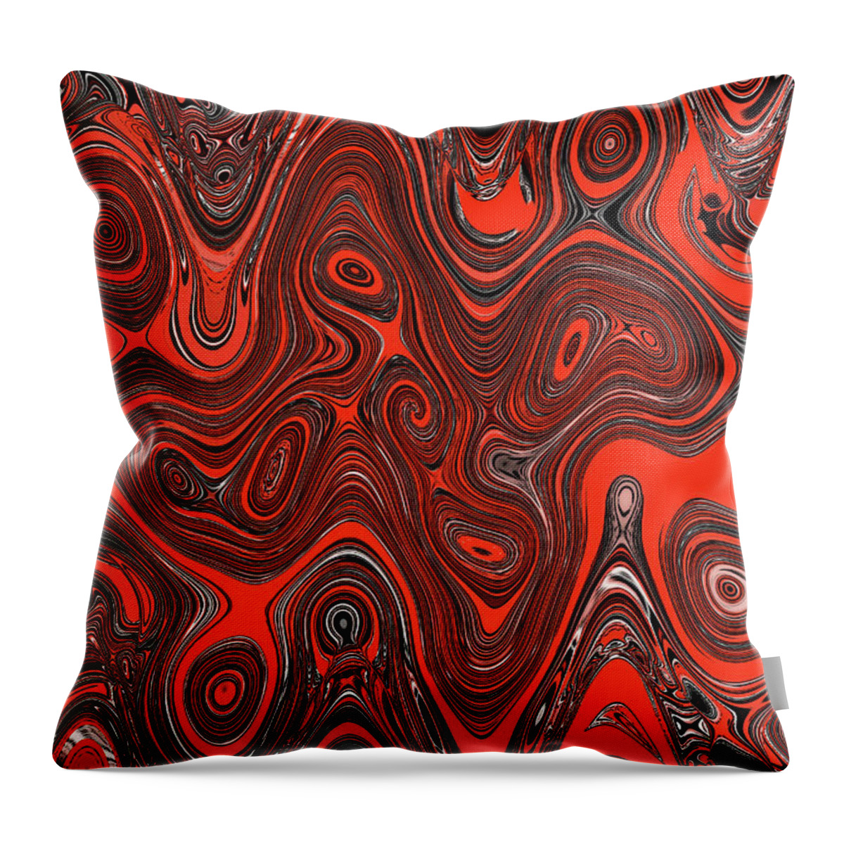 Six Tomatoes Abstract #6 Throw Pillow featuring the digital art Six Tomatoes Abstract #6 by Tom Janca