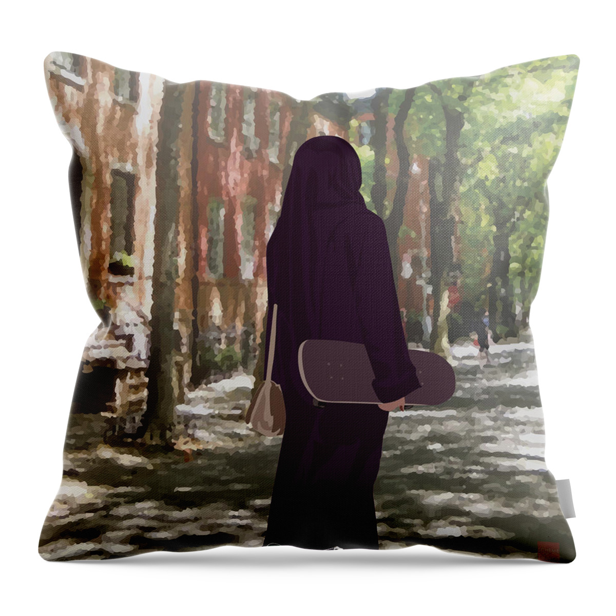 Skateboard Throw Pillow featuring the digital art Sk8r by Scheme Of Things Graphics
