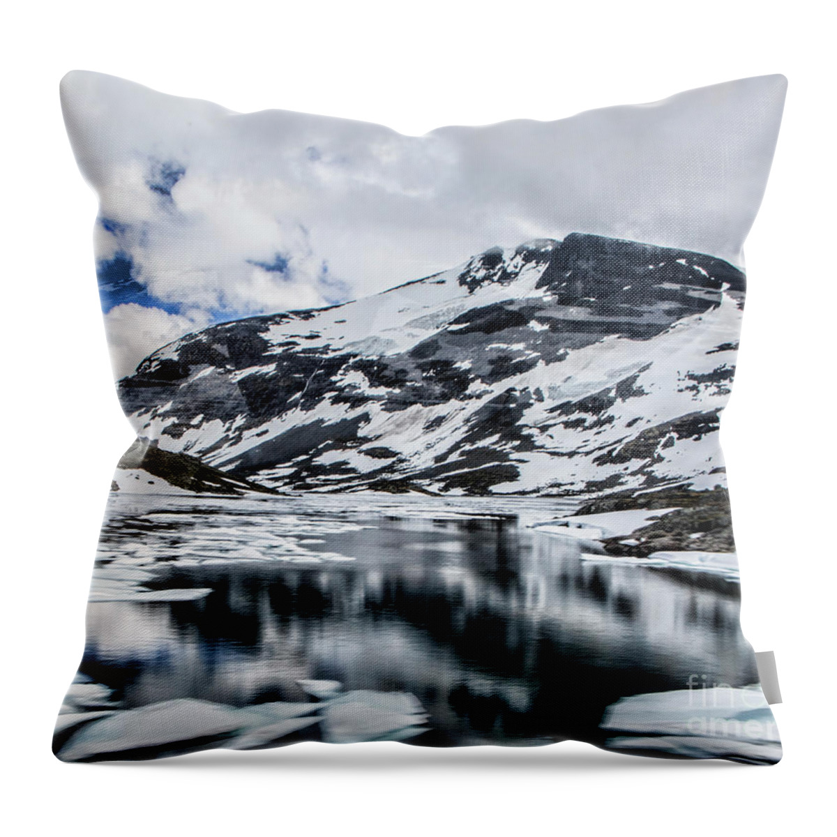 Skjolden Throw Pillow featuring the photograph Skjolden Glacial Beauty by Shirley Mangini